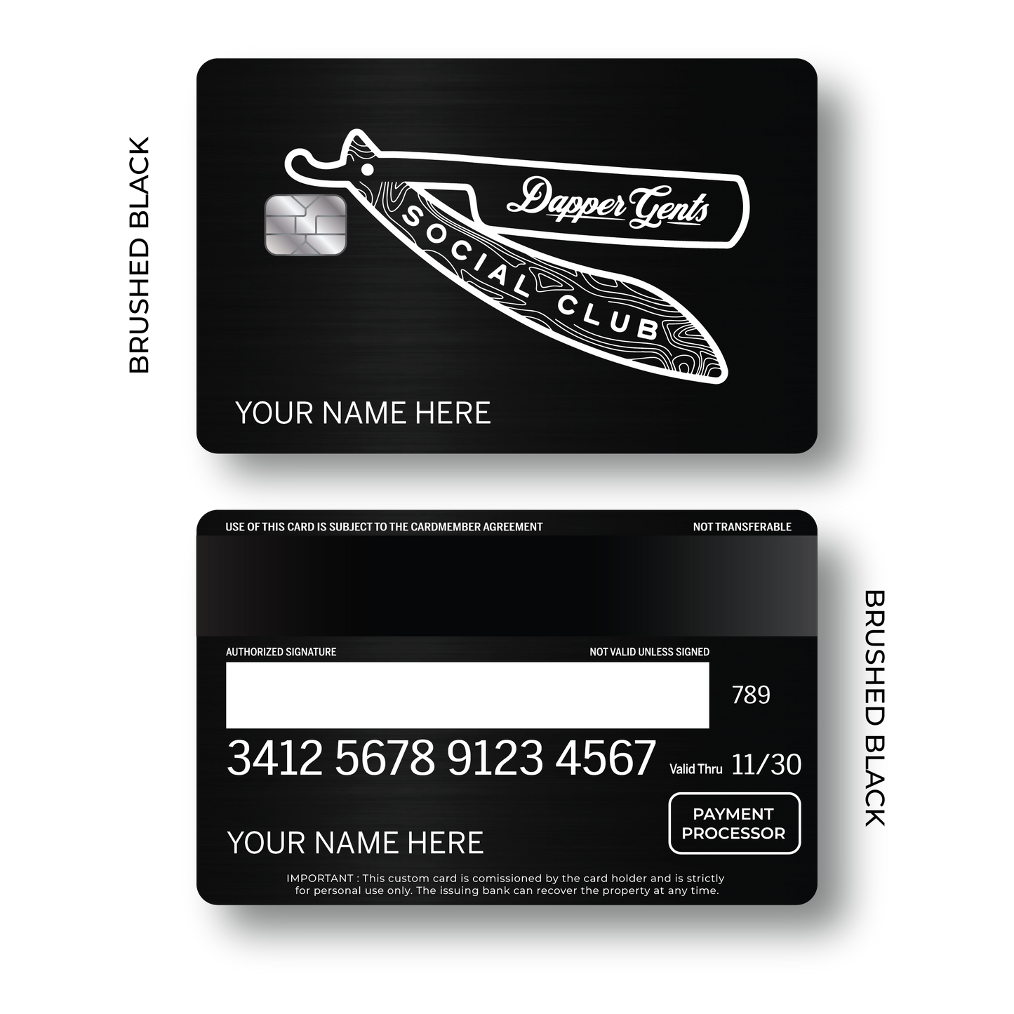 Metal Card Dapper Gents Social Club