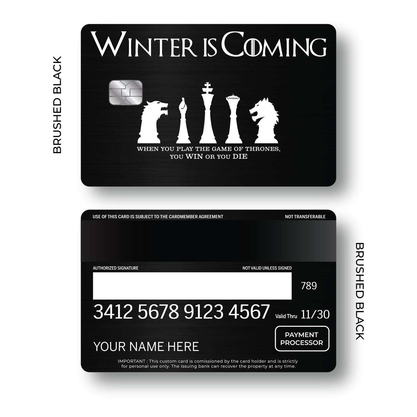 Metal Card Winter is Coming