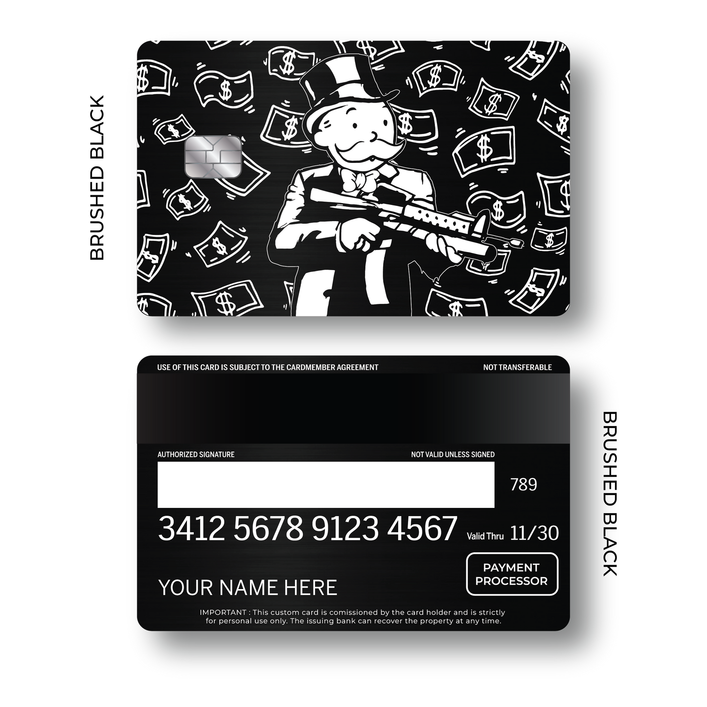 Metal Card Monopoly Man