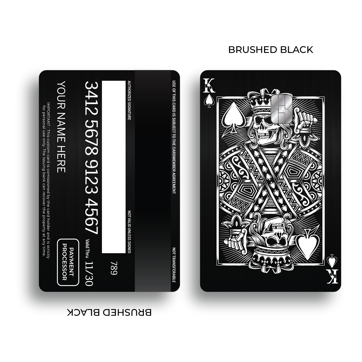 Metal Card Skull King of Spades