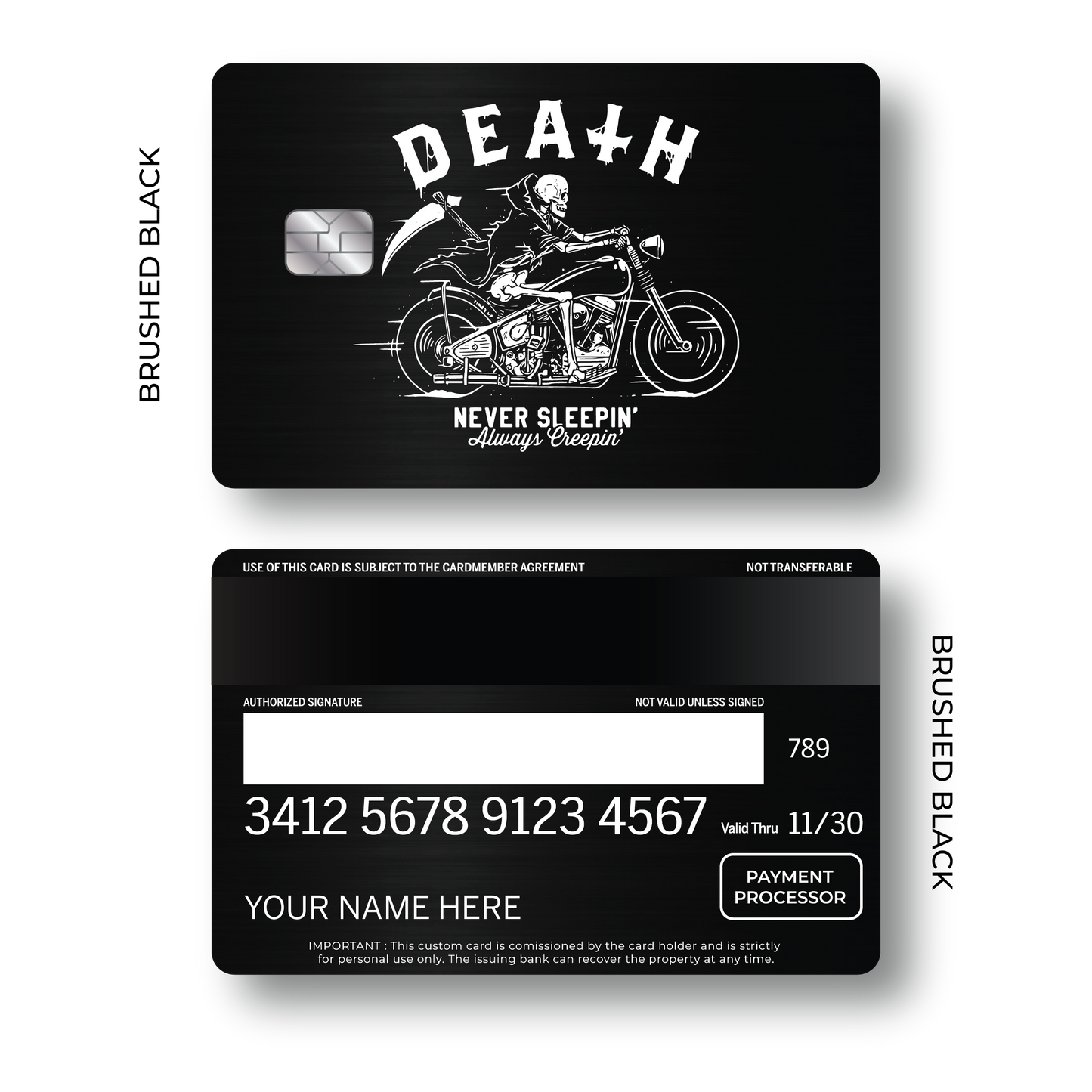 Metal Card Never Sleeping
