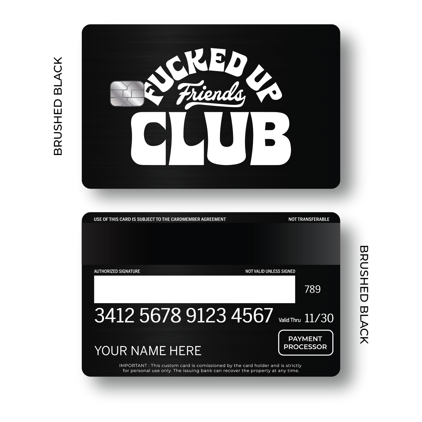 Metal Card F'd Up Friends Club