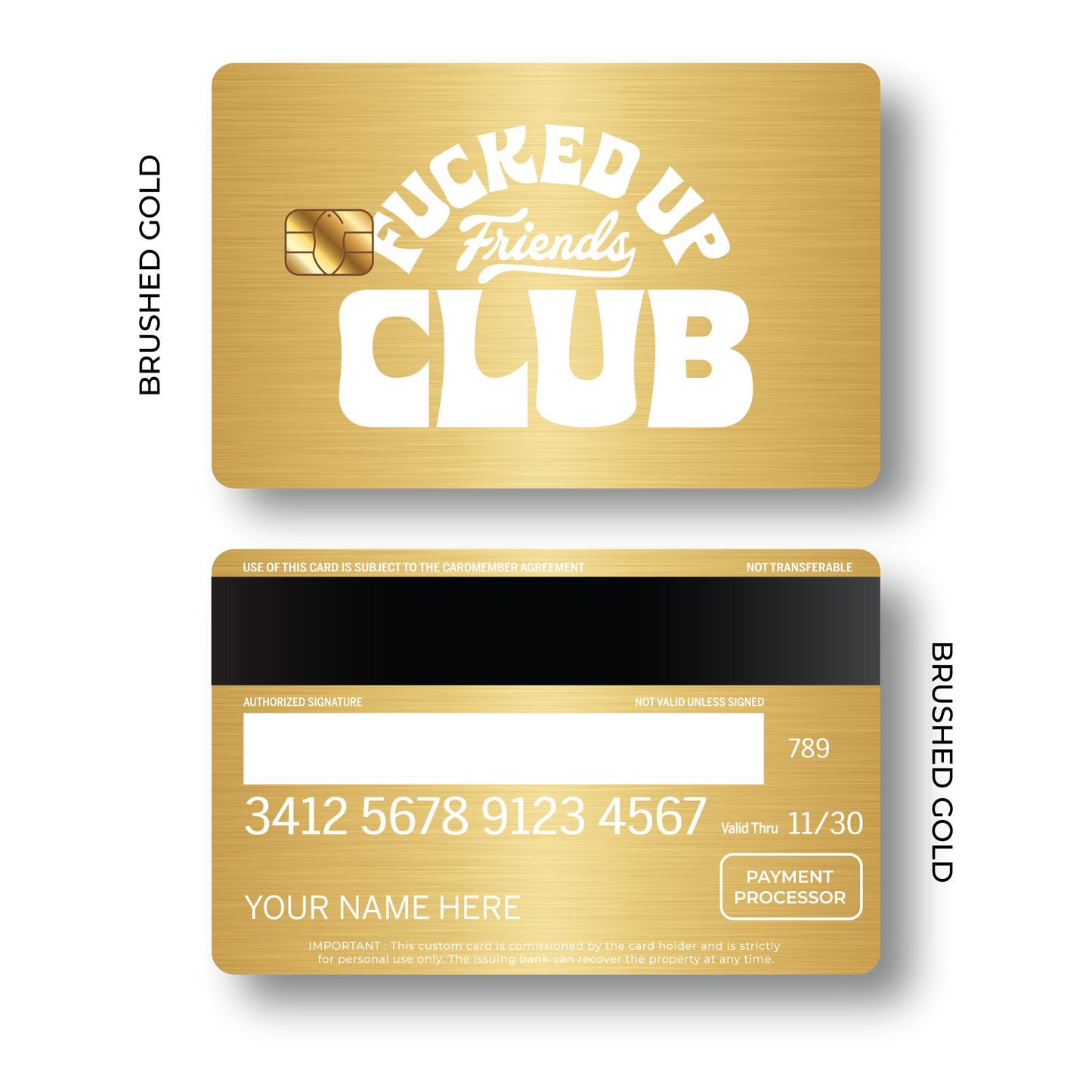Metal Card F'd Up Friends Club
