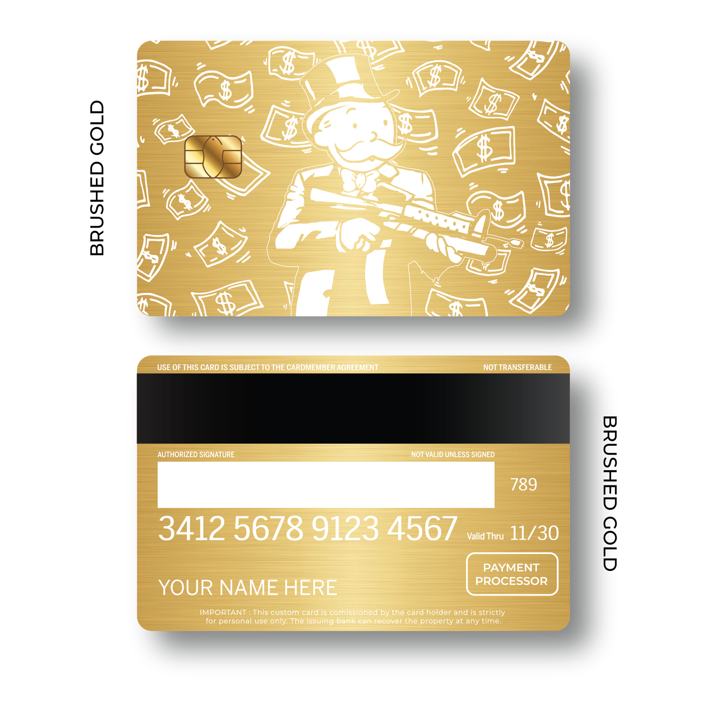 Metal Card Monopoly Man