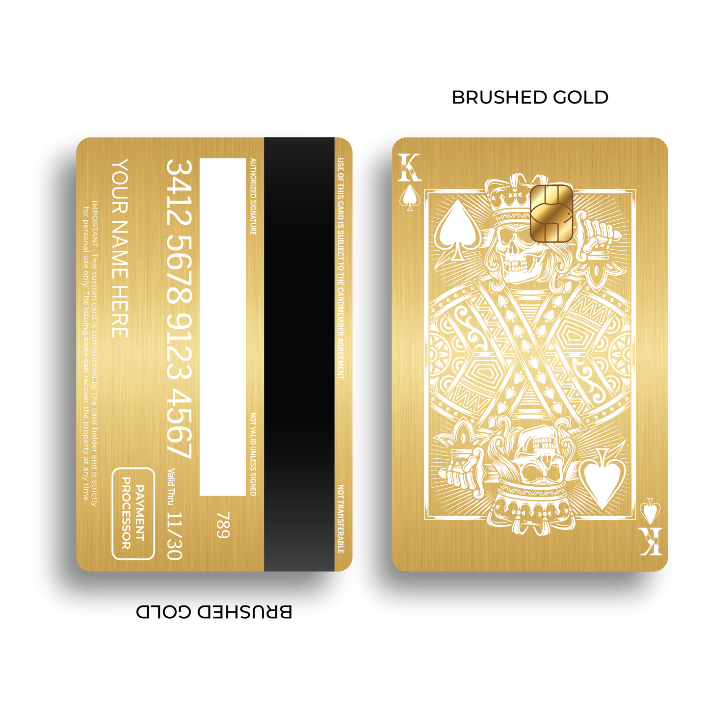 Metal Card Skull King of Spades