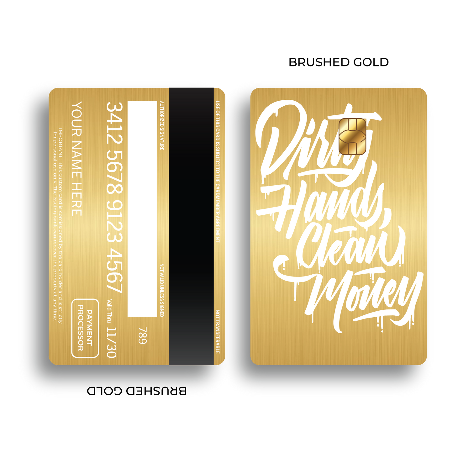 Metal Card Dirty Hands Clean Money