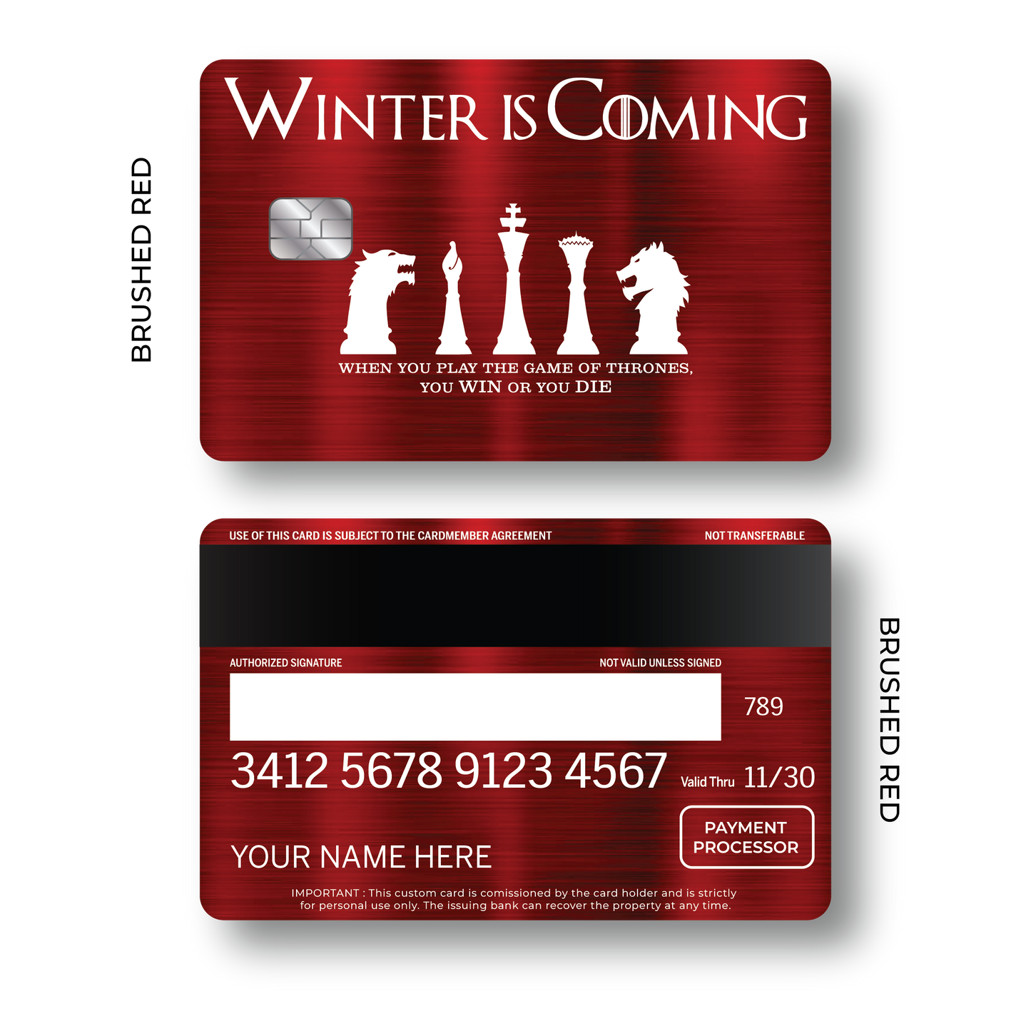 Metal Card Winter is Coming