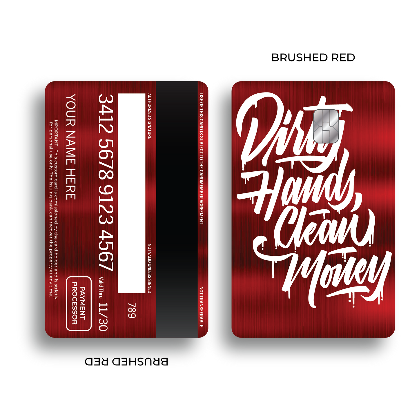 Metal Card Dirty Hands Clean Money