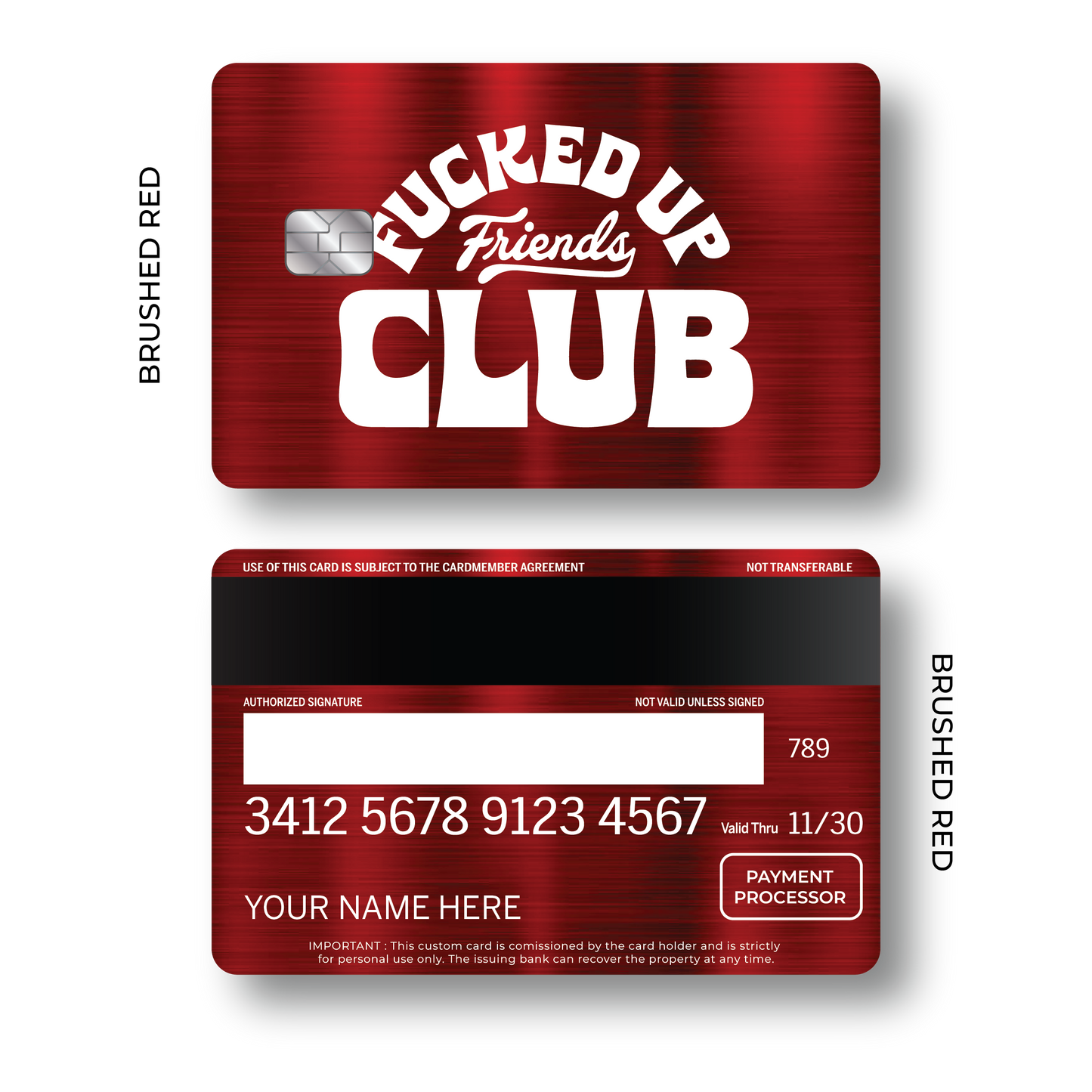 Metal Card F'd Up Friends Club