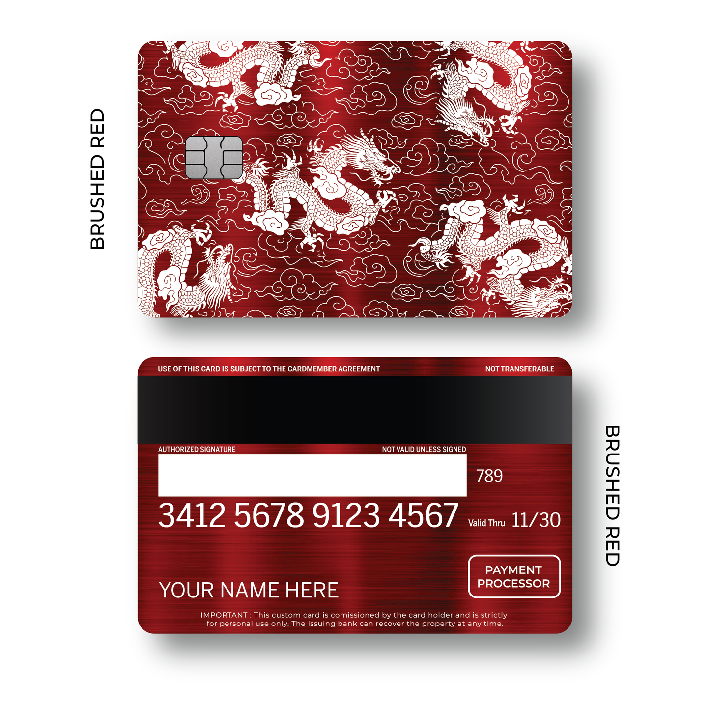 Metal Card Dragon Pattern