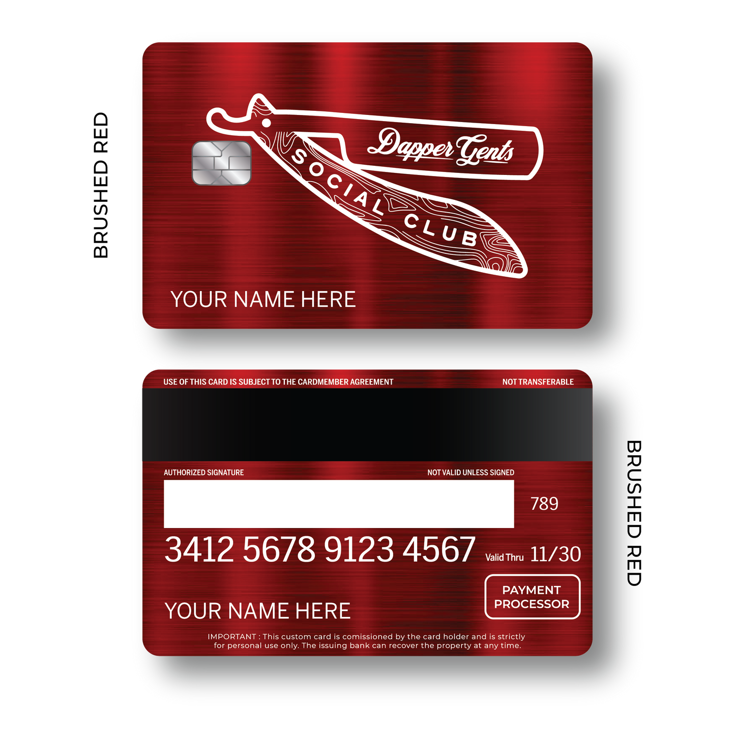 Metal Card Dapper Gents Social Club
