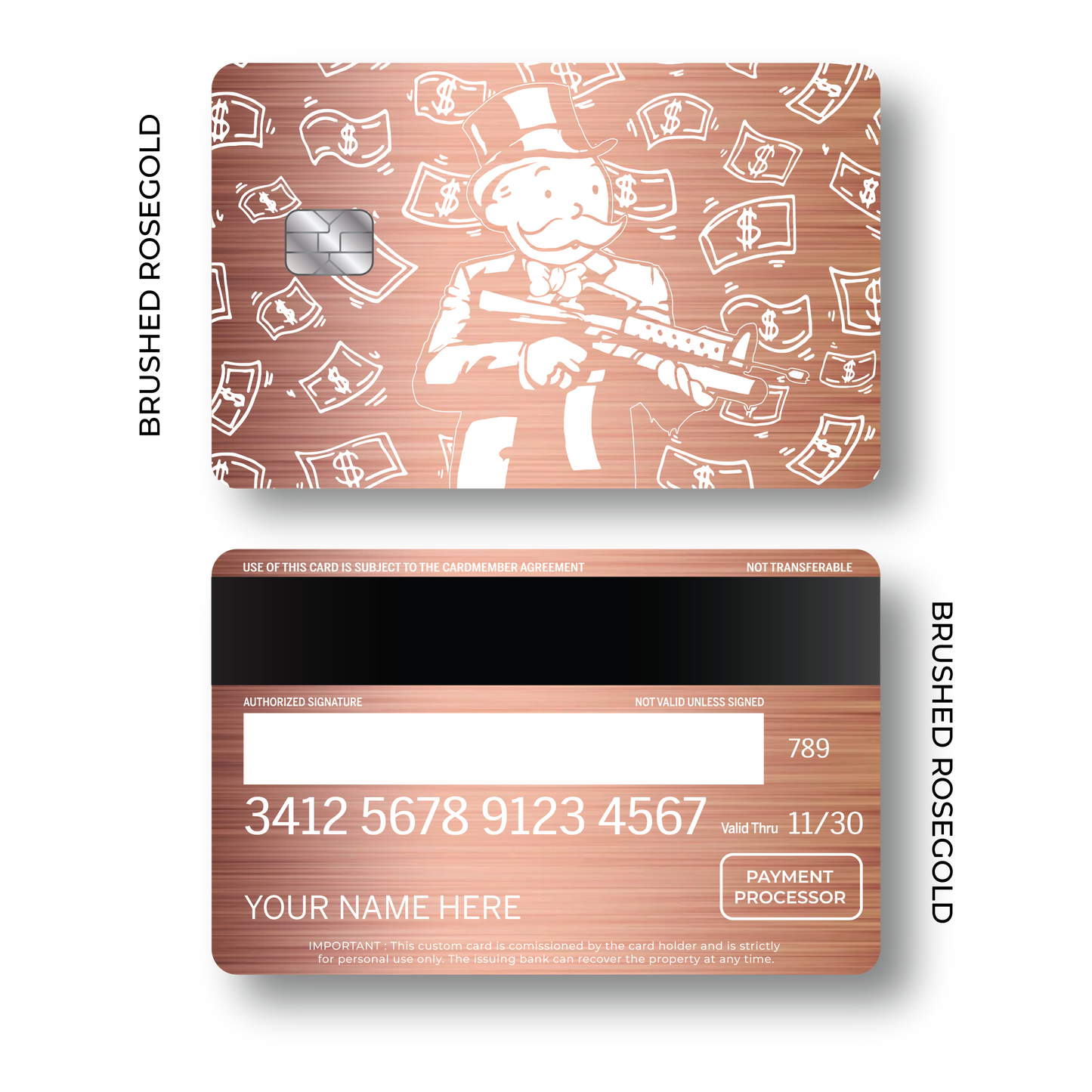 Metal Card Monopoly Man