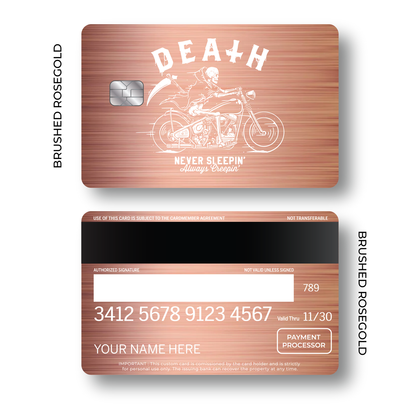 Metal Card Never Sleeping