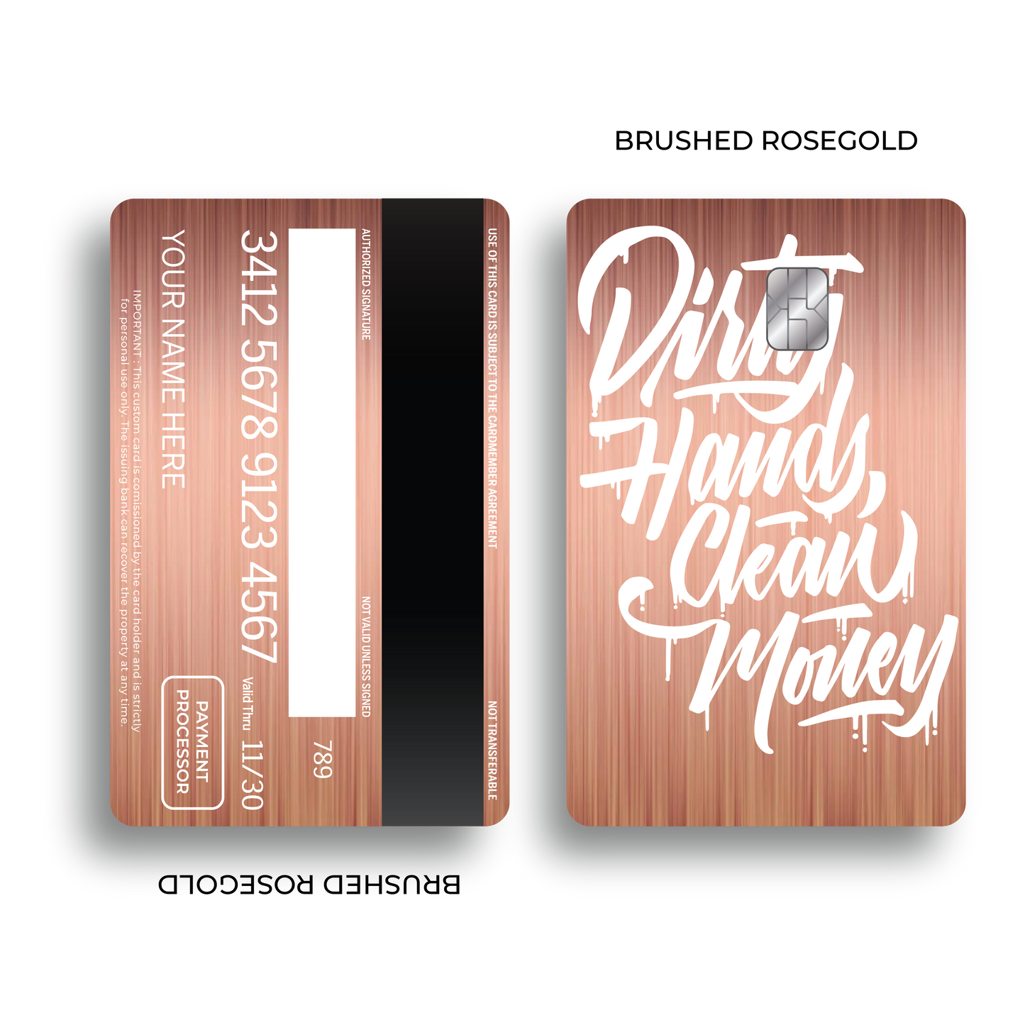 Metal Card Dirty Hands Clean Money
