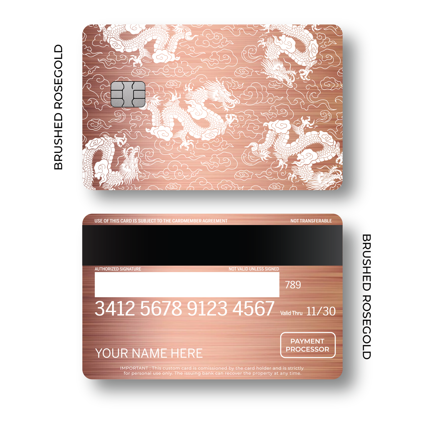 Metal Card Dragon Pattern