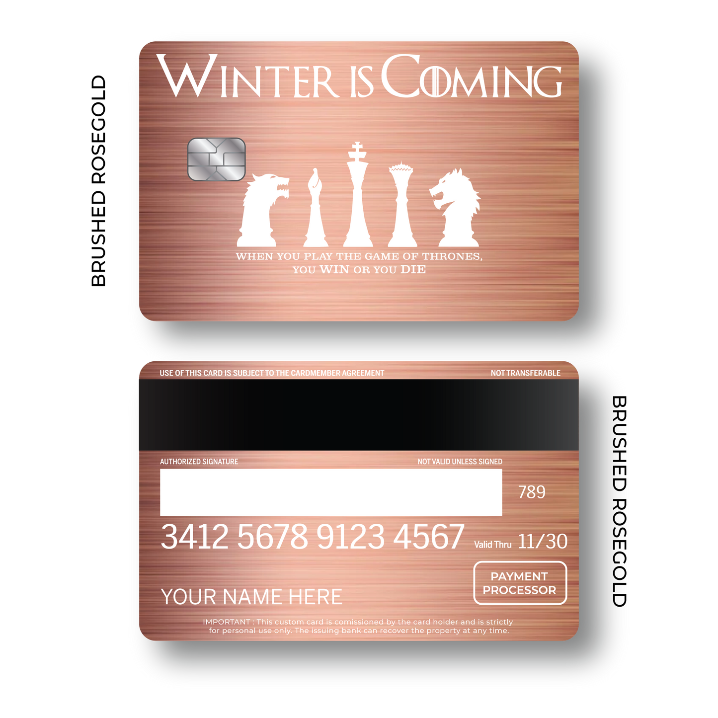 Metal Card Winter is Coming