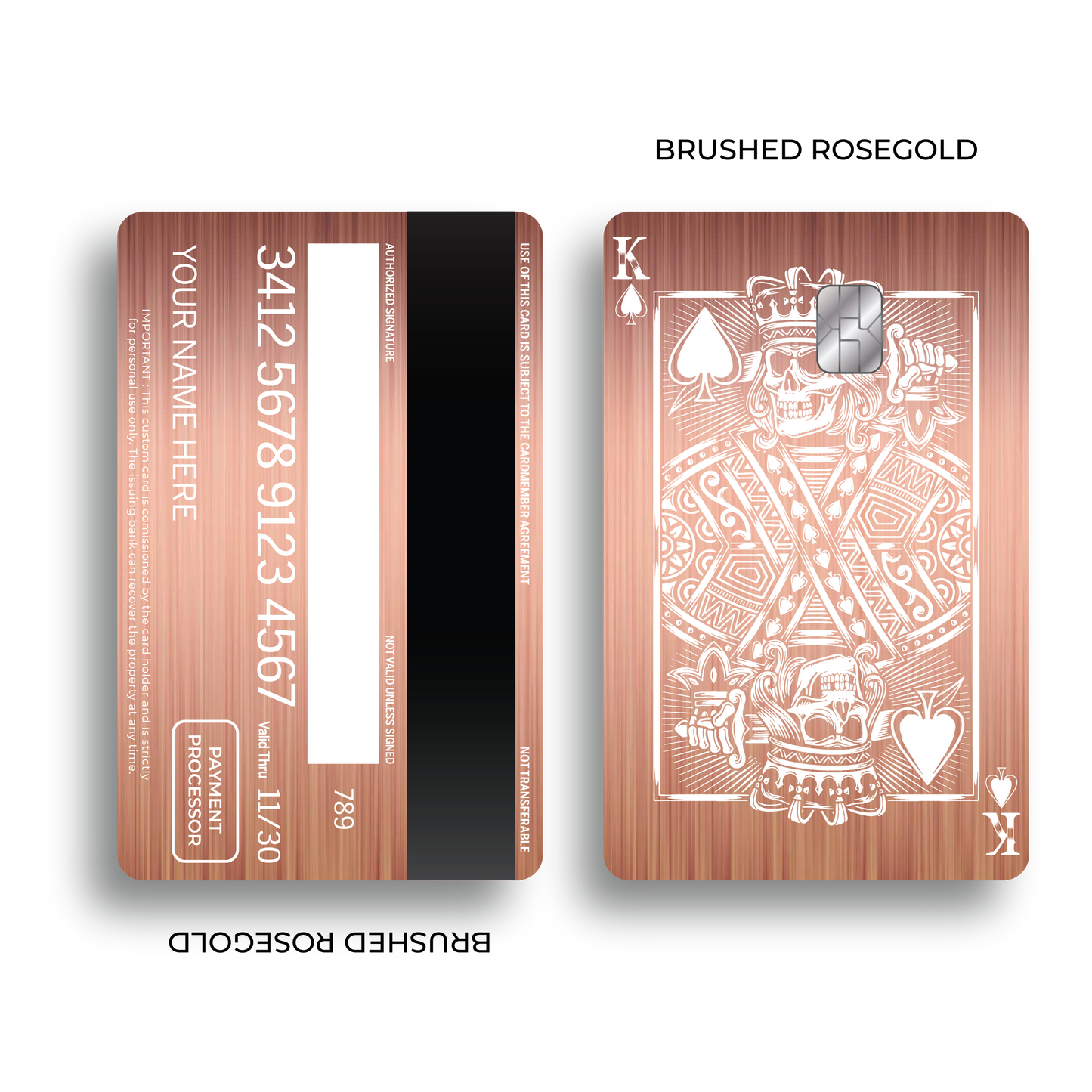 Metal Card Skull King of Spades