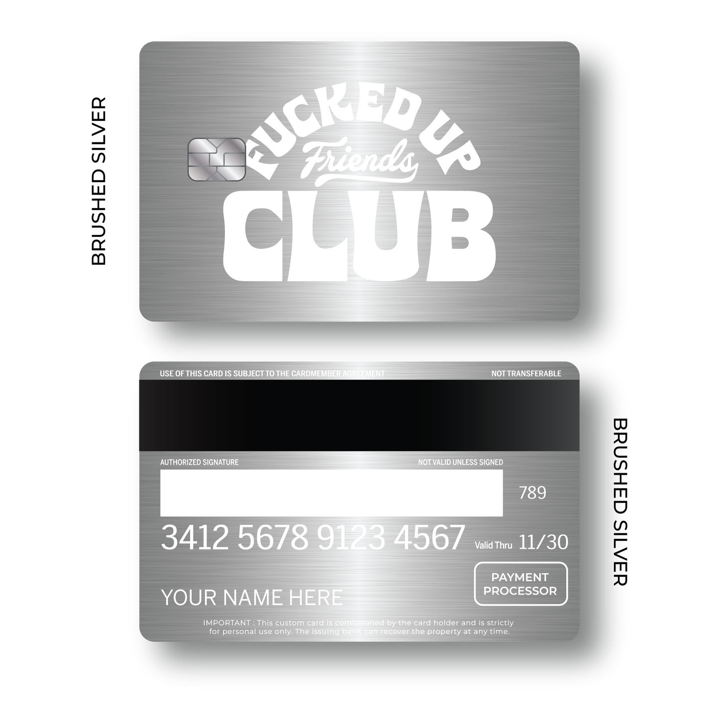 Metal Card F'd Up Friends Club