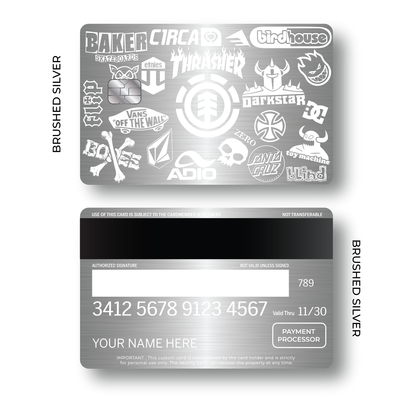 Metal Card OG Skate Brands