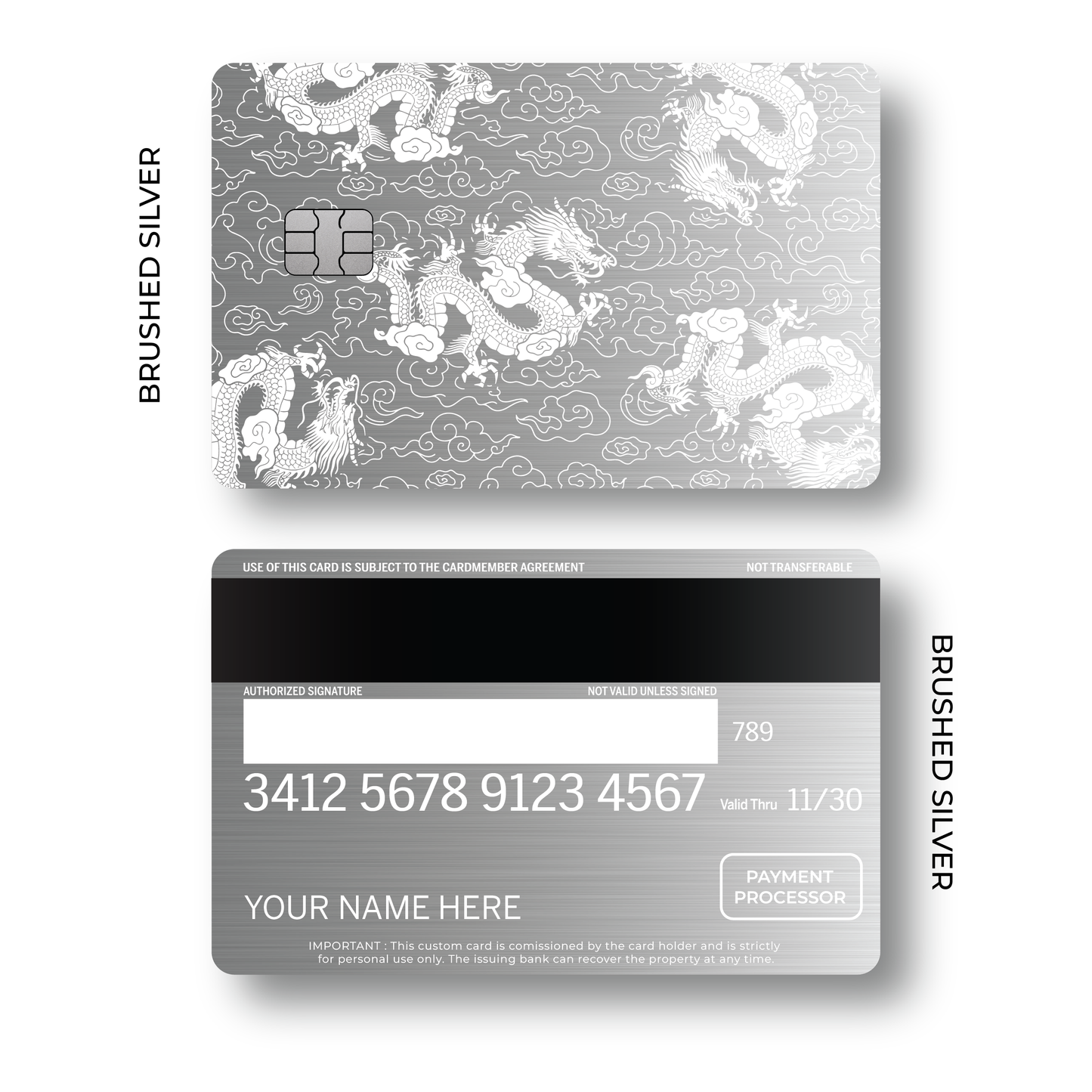 Metal Card Dragon Pattern
