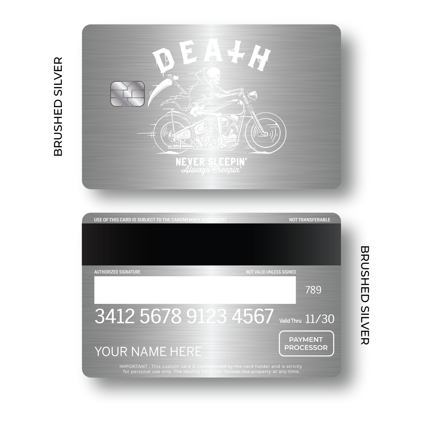 Metal Card Never Sleeping