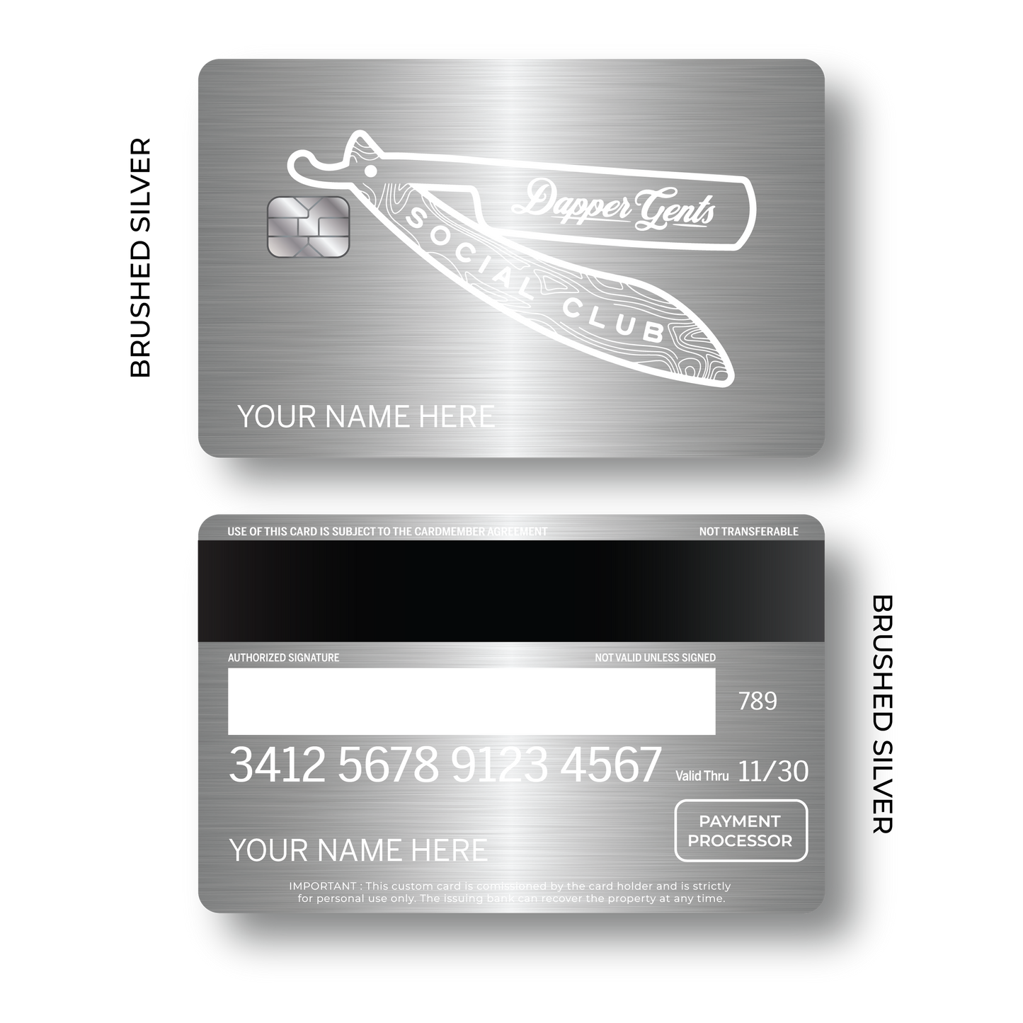 Metal Card Dapper Gents Social Club