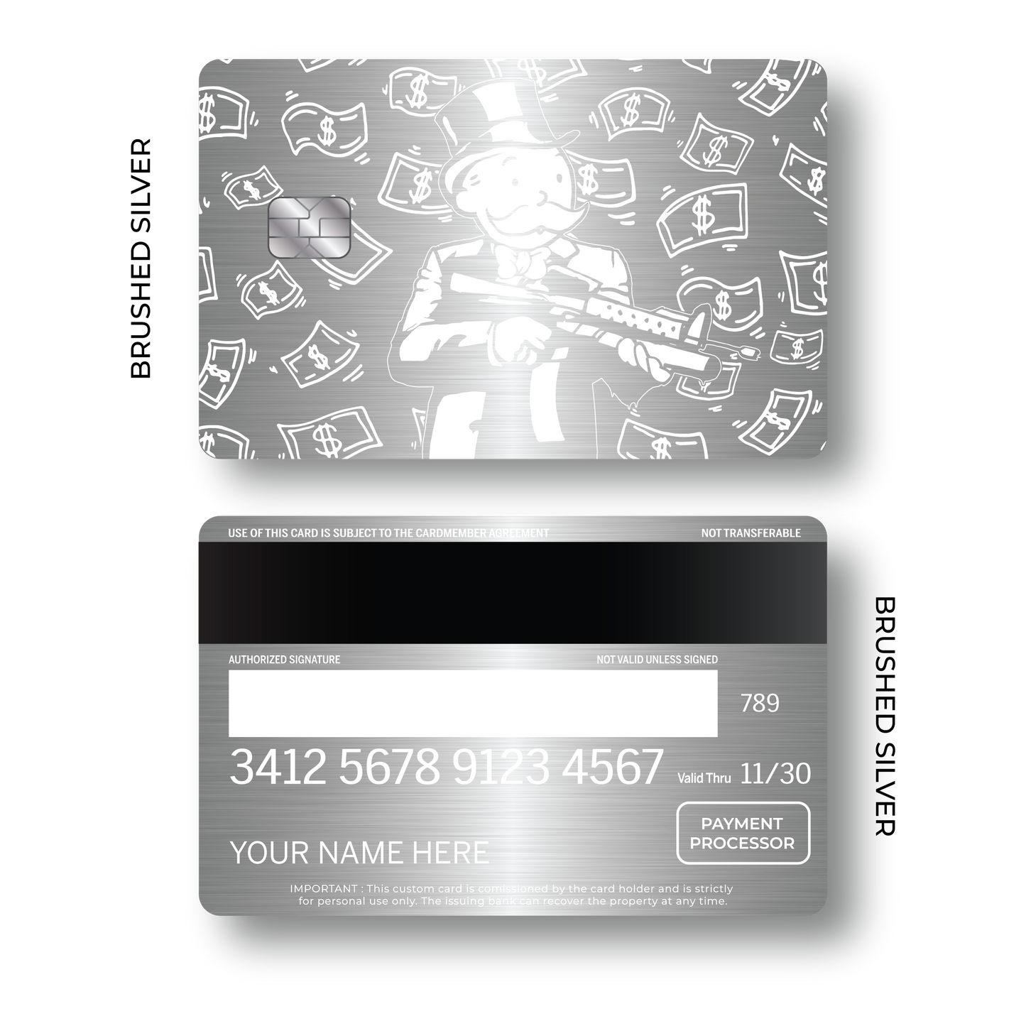Metal Card Monopoly Man