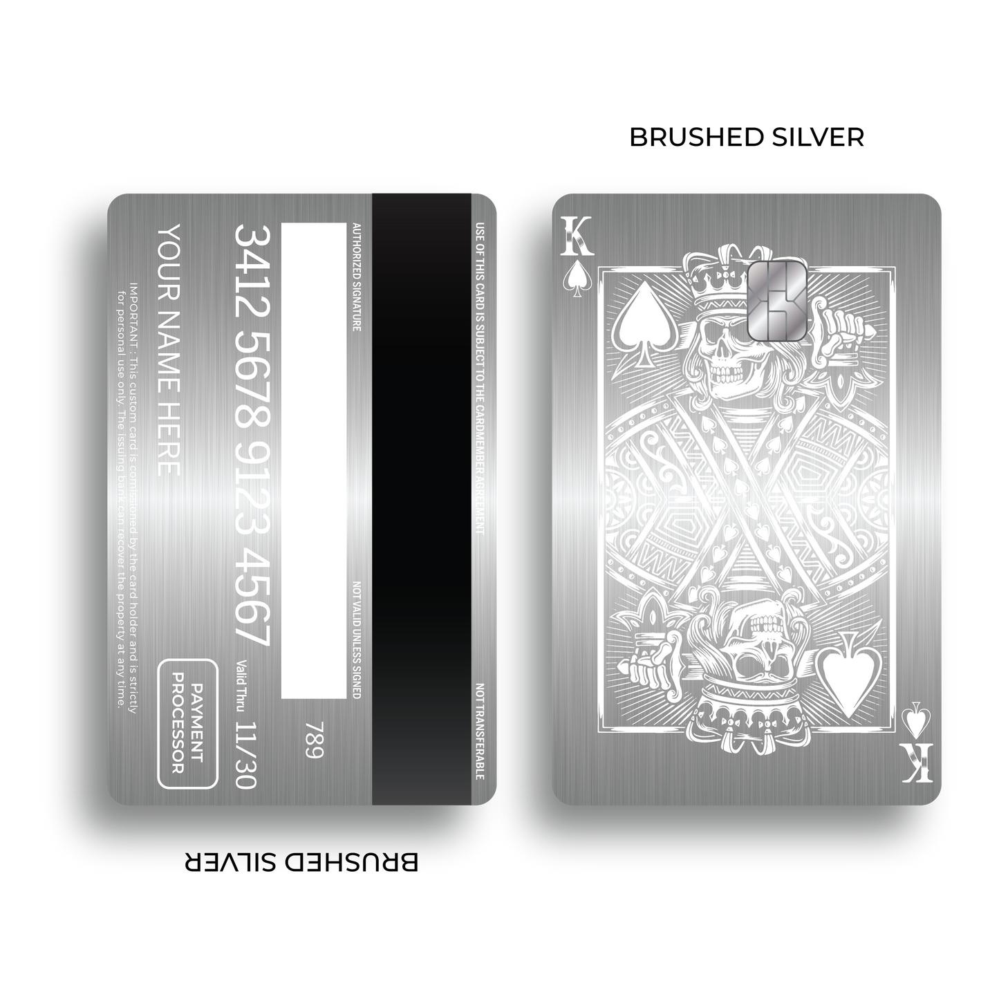 Metal Card Skull King of Spades