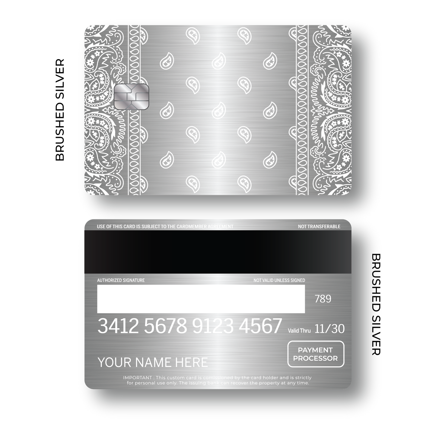 Metal Card Paisley