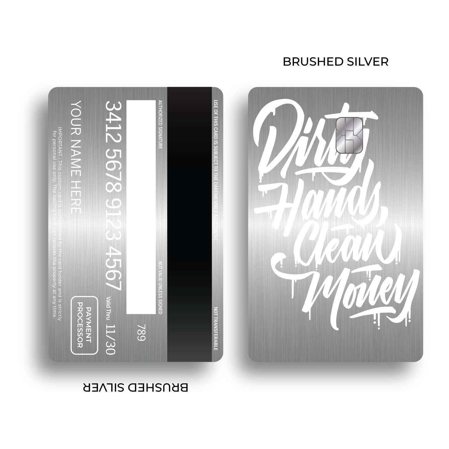 Metal Card Dirty Hands Clean Money