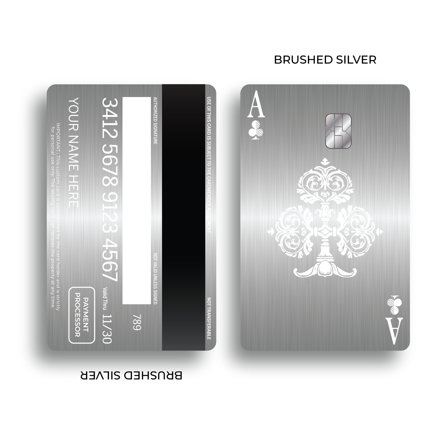 Metal Card Ace of Clubs