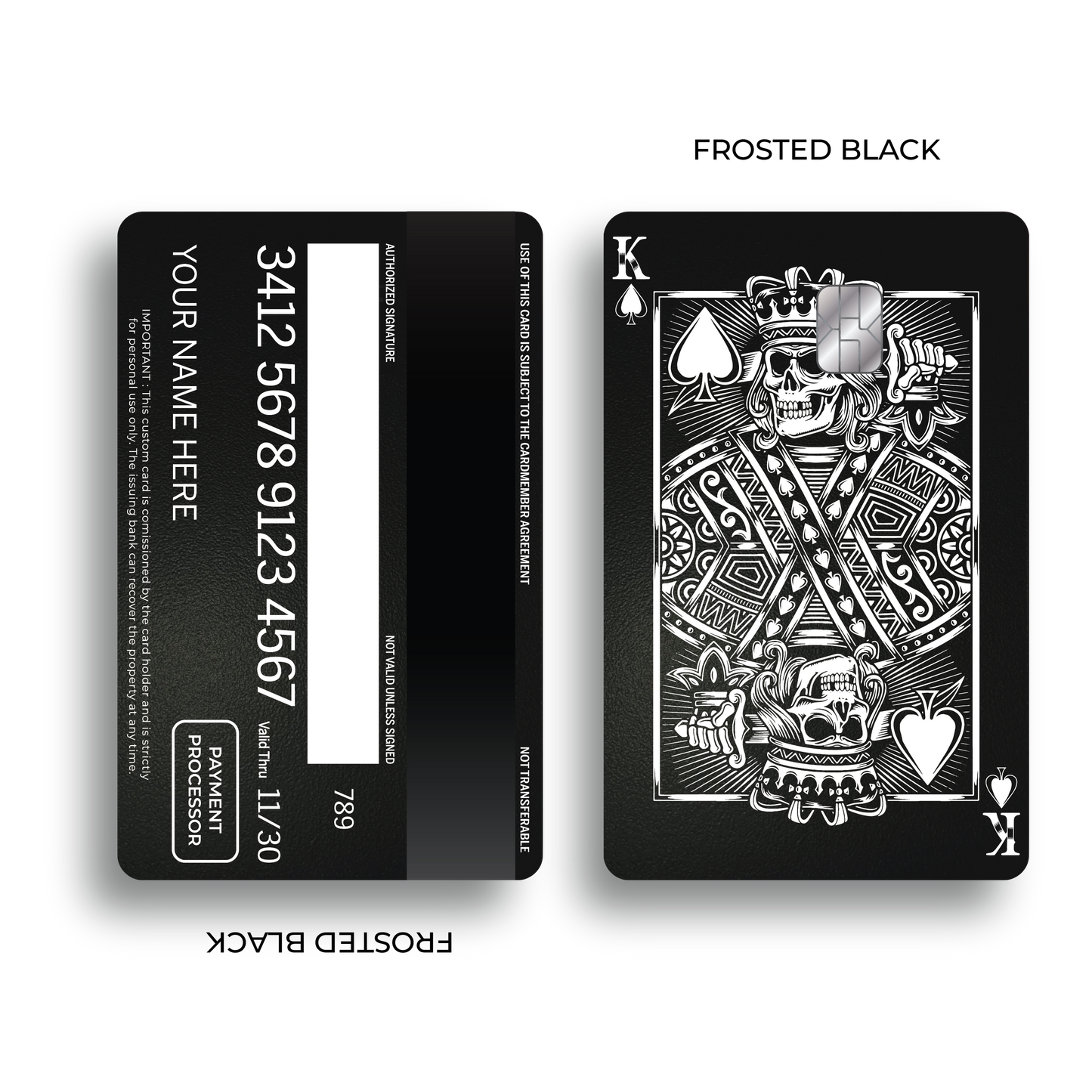 Metal Card Skull King of Spades