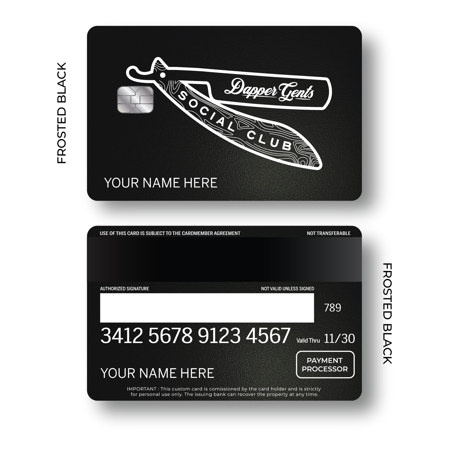 Metal Card Dapper Gents Social Club