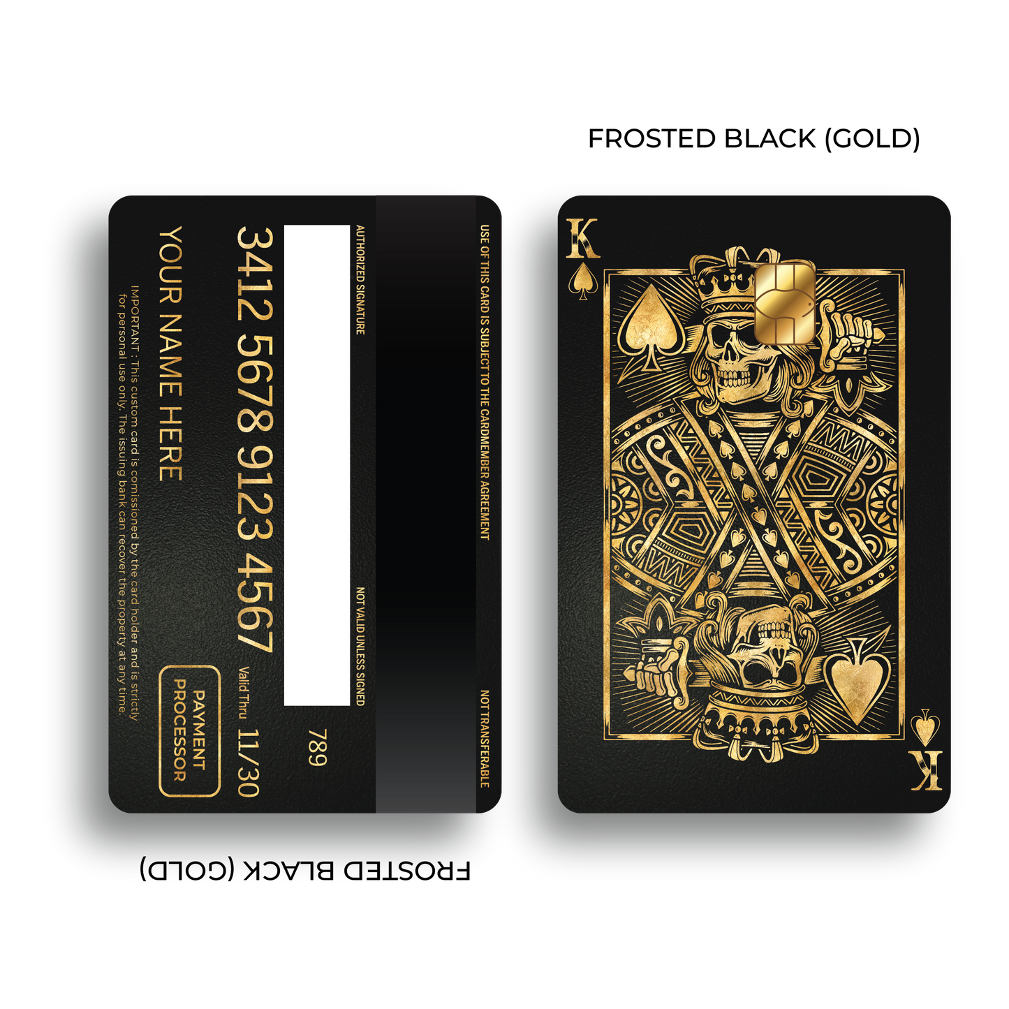 Metal Card Skull King of Spades