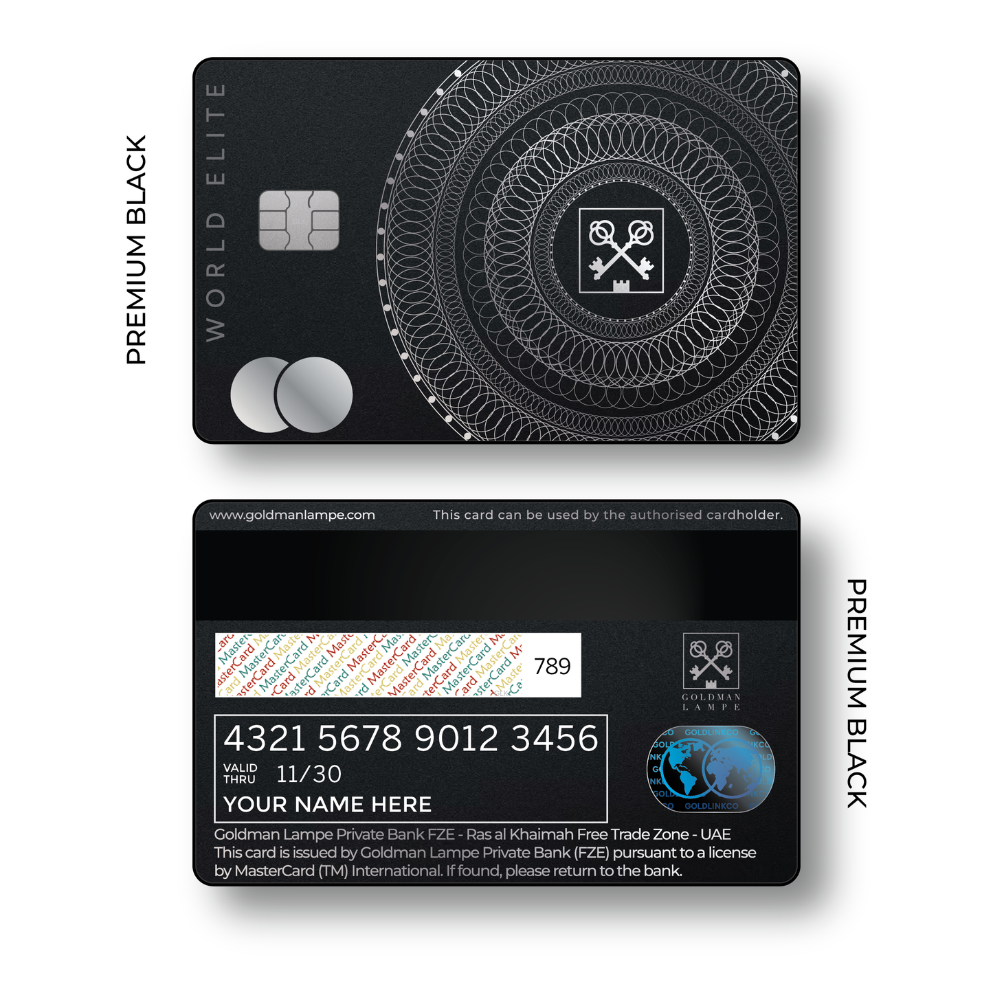 Metal Card 1:1 Premium Goldman Lampe