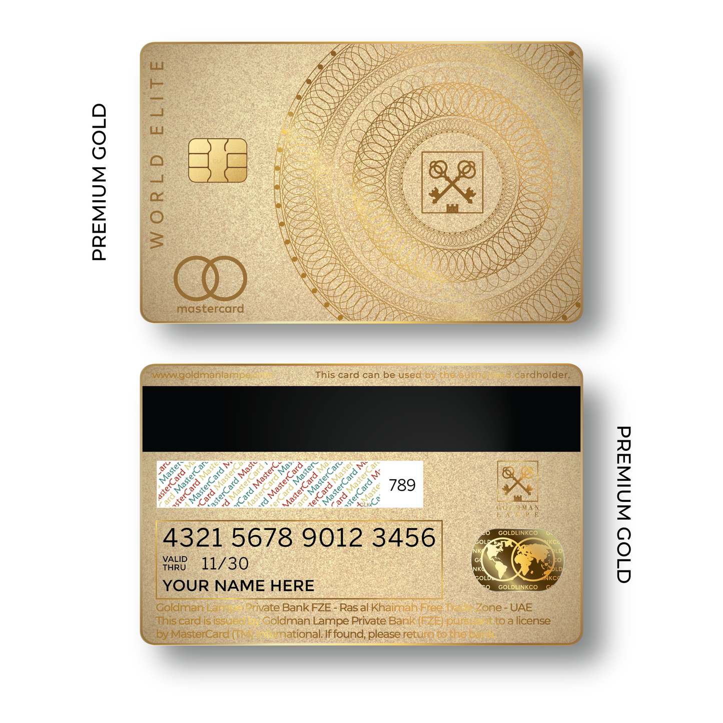 Metal Card 1:1 Premium Goldman Lampe