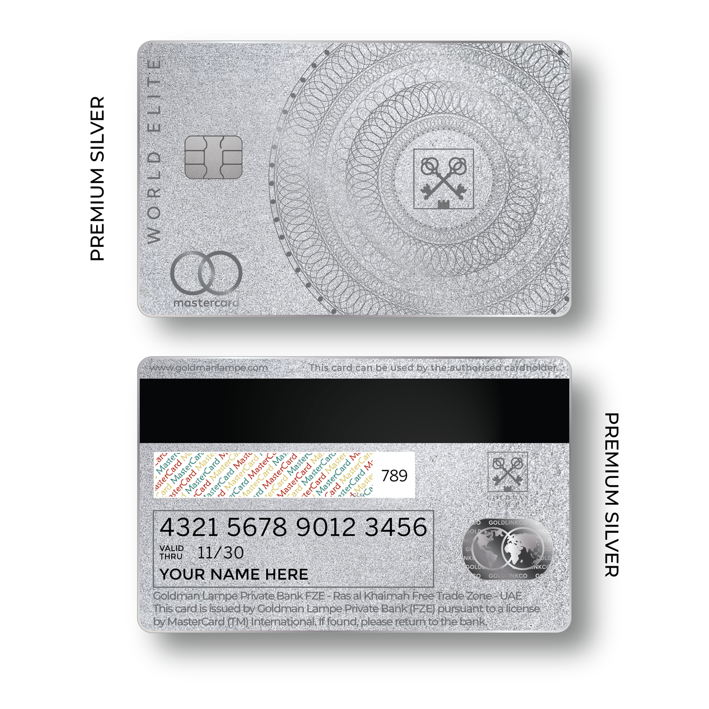 Metal Card 1:1 Premium Goldman Lampe