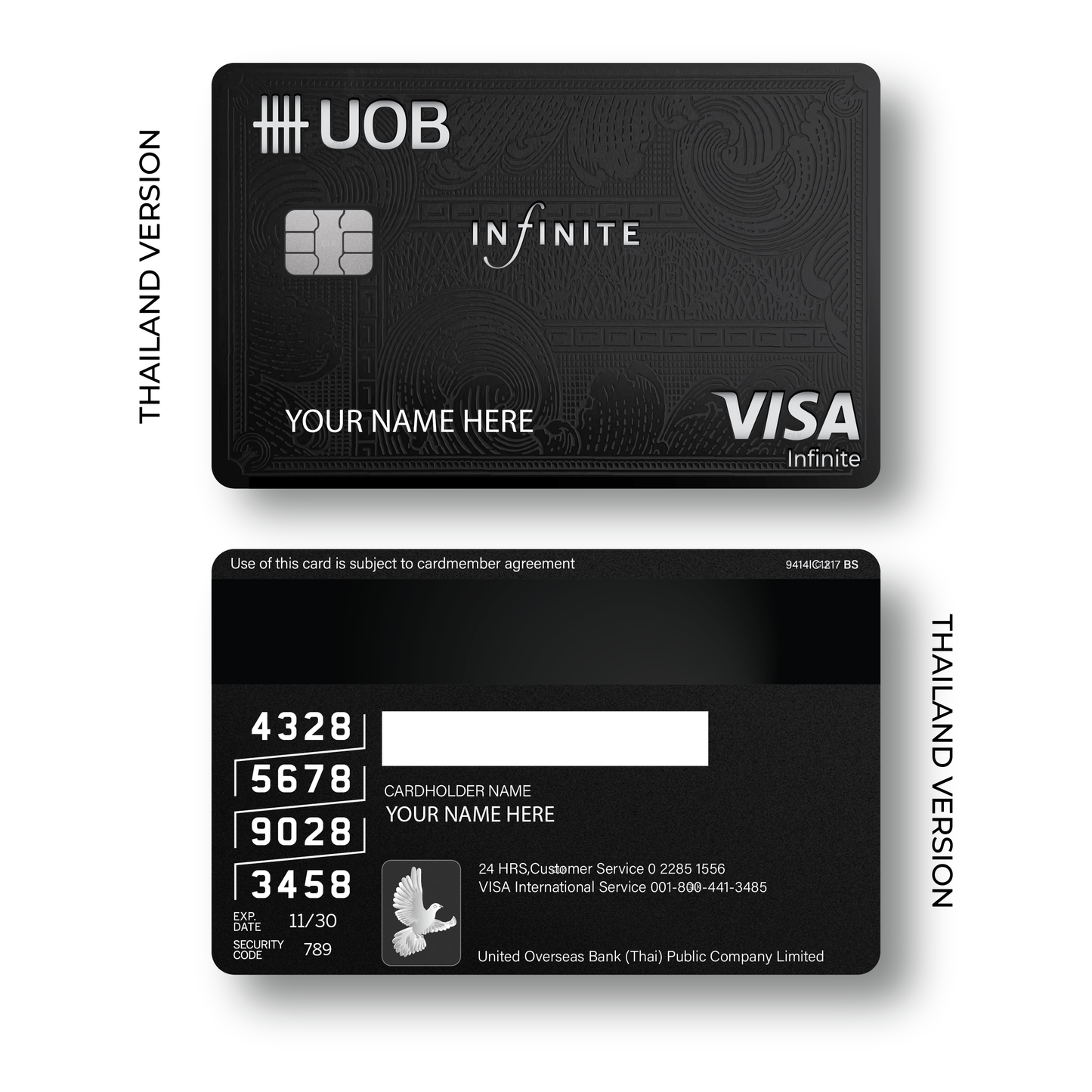 Metal Card 1:1 Premium UOB Infinite