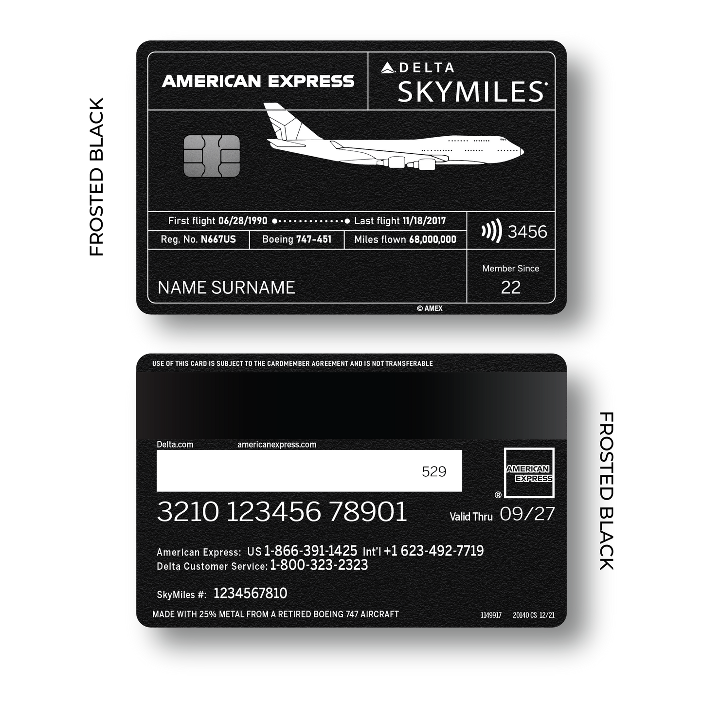 Metal Card AmEx Delta Reserve Boeing 747