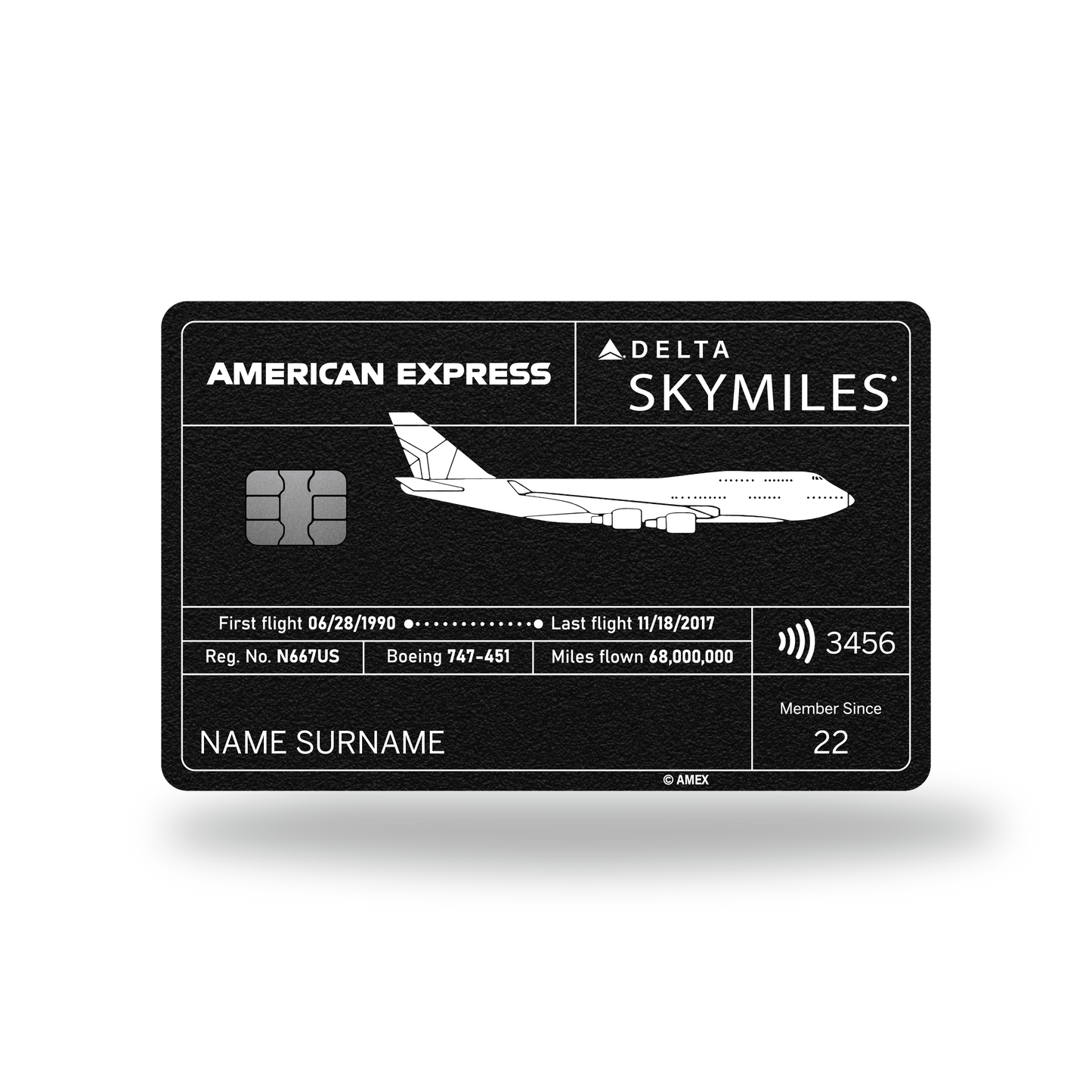 Metal Card AmEx Delta Reserve Boeing 747