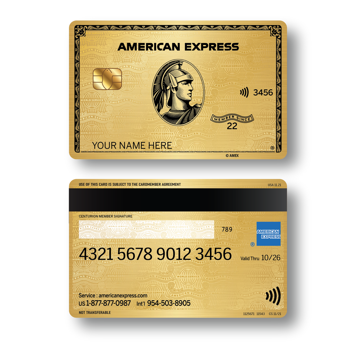 Metal Card AmEx Gold ( Premium )