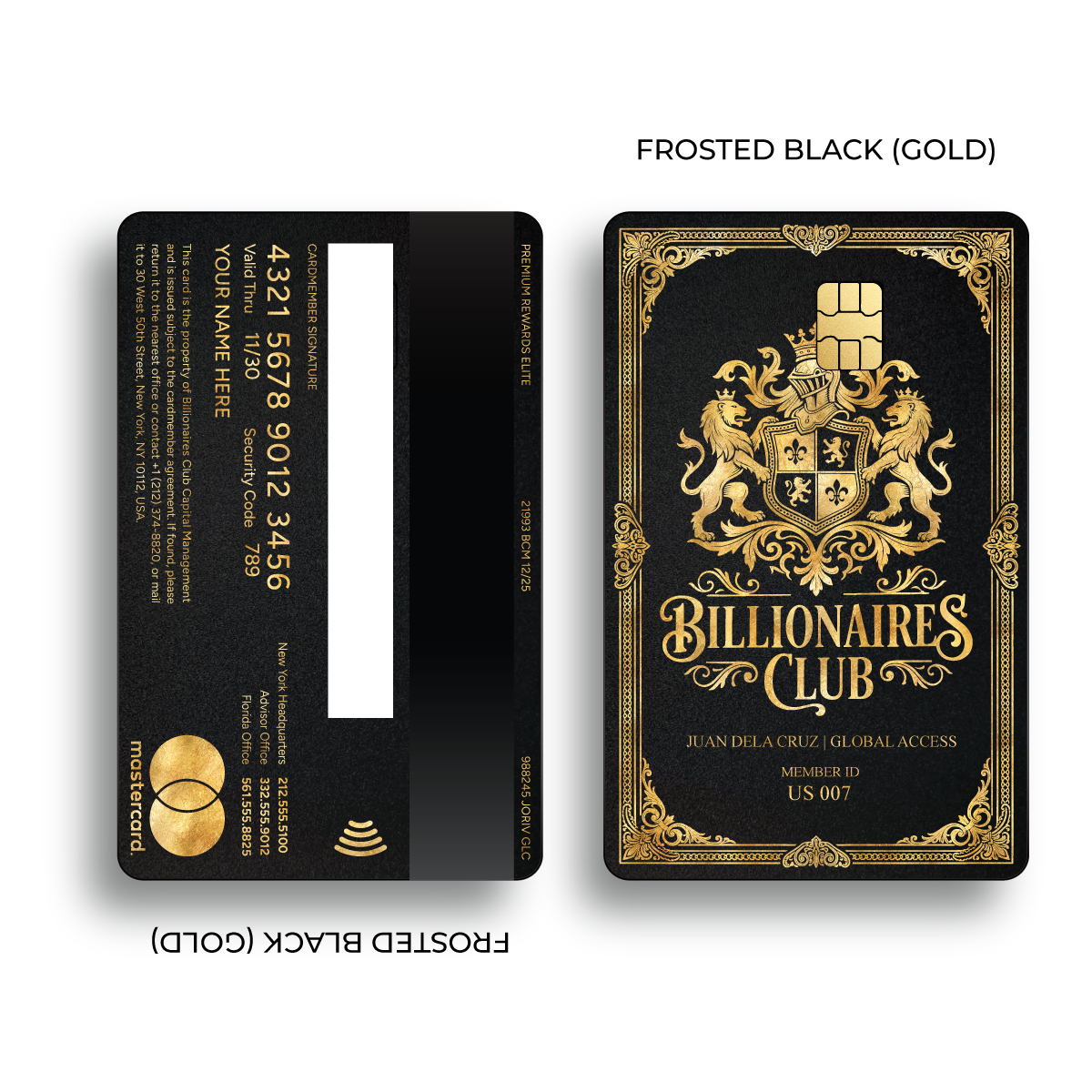 Metal Card Billionaires Club Member