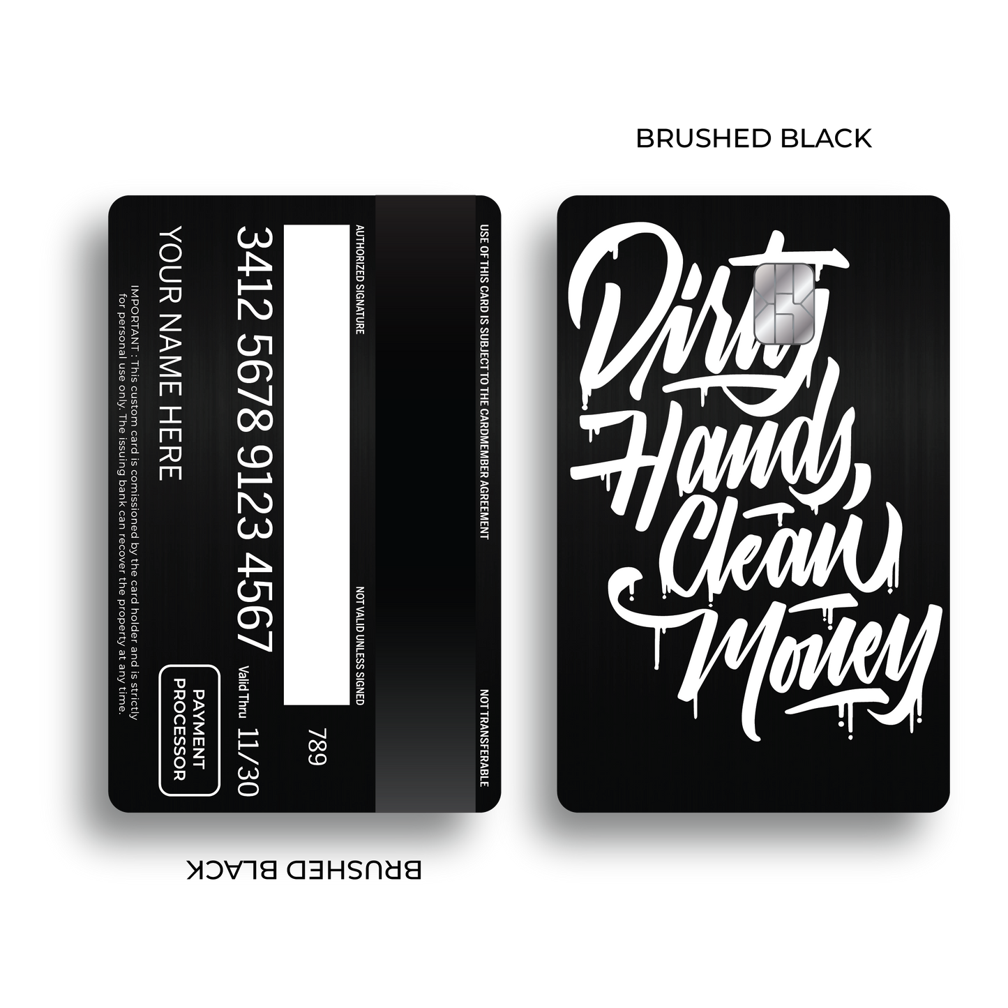 Metal Card Dirty Hands Clean Money
