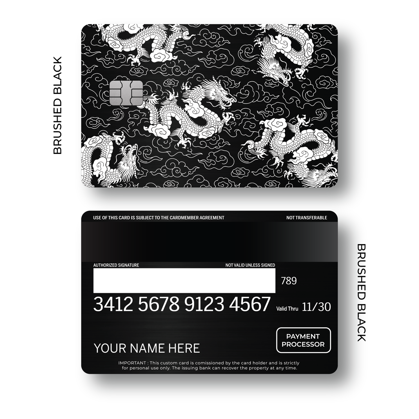 Metal Card Dragon Pattern