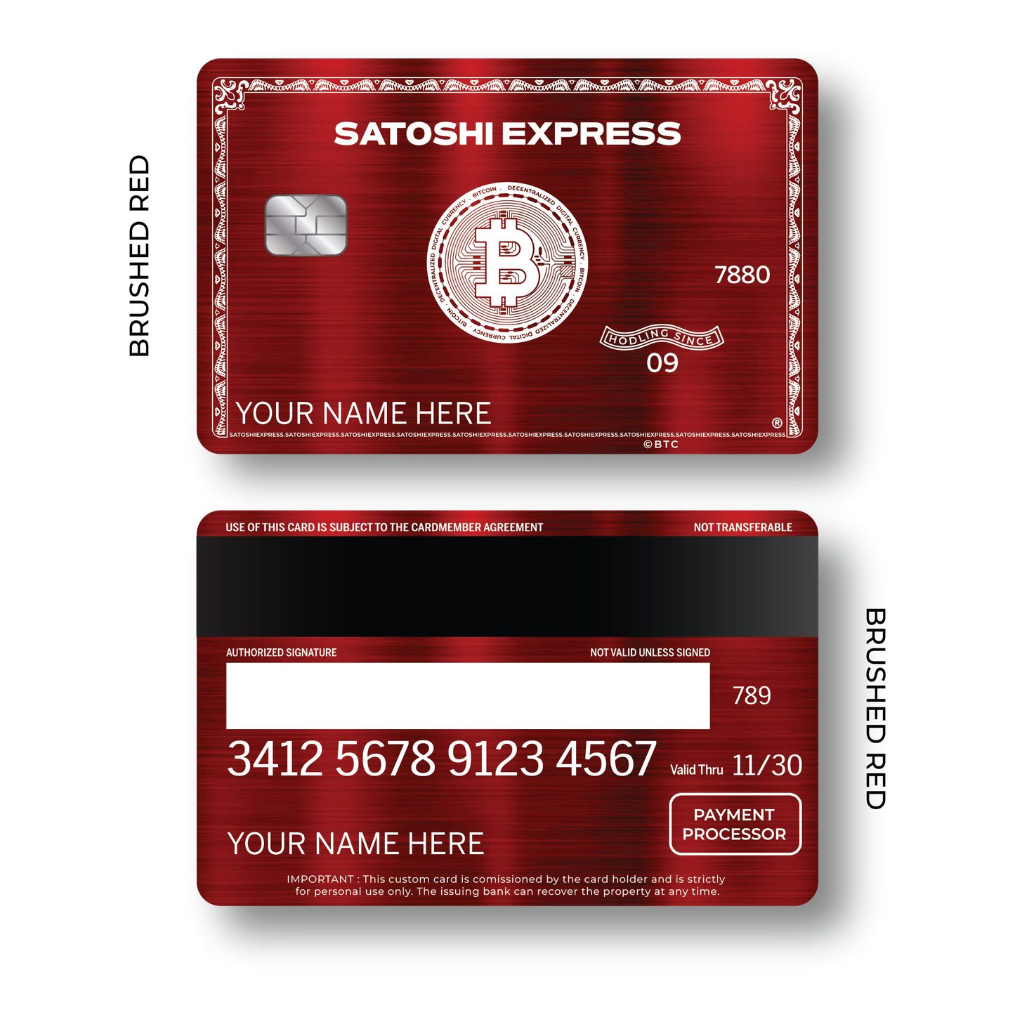 Metal Card Bitcoin Satoshi Express