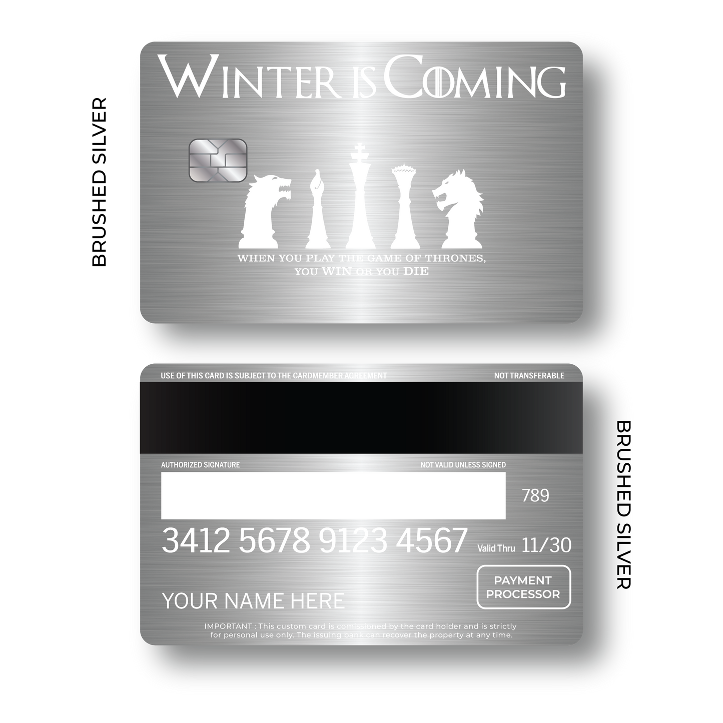 Metal Card Winter is Coming