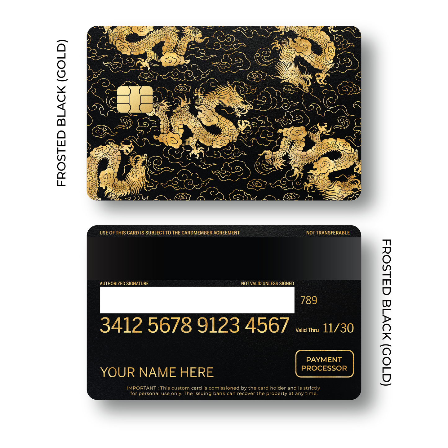 Metal Card Dragon Pattern
