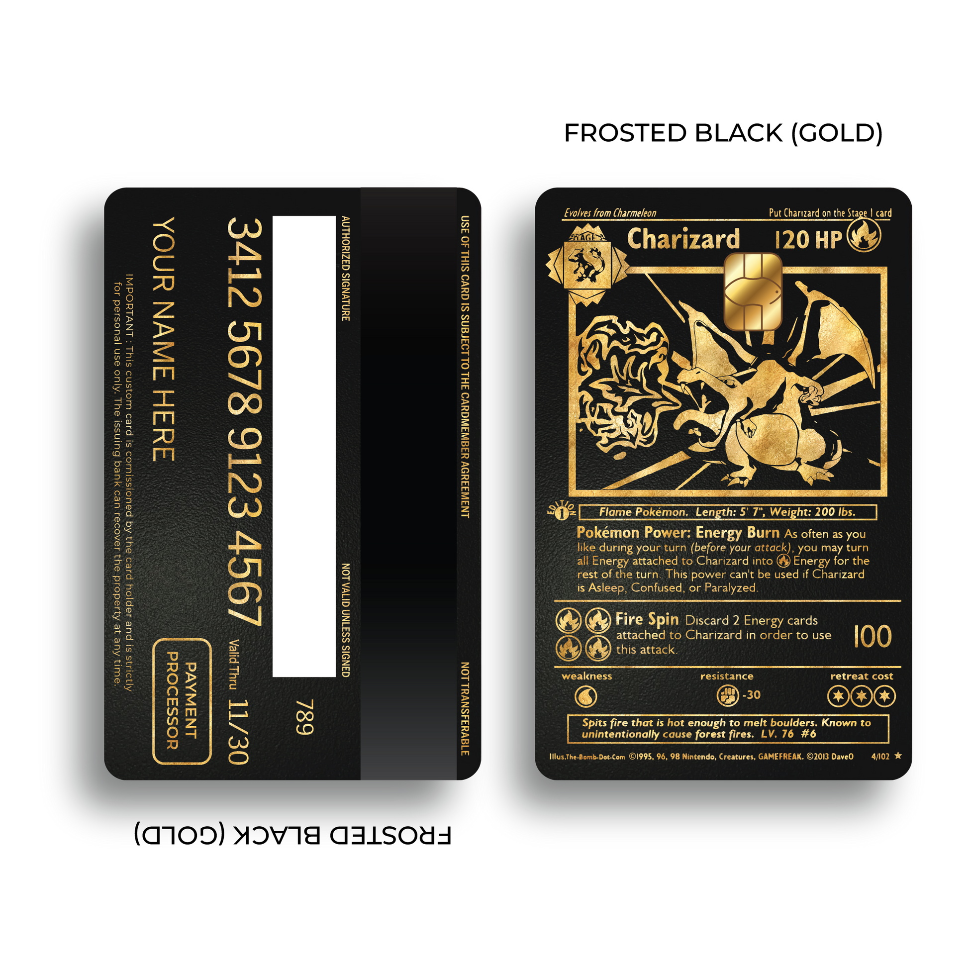 Metal Card Charizard Gold Link co Metal Card Charizard Gold Link co