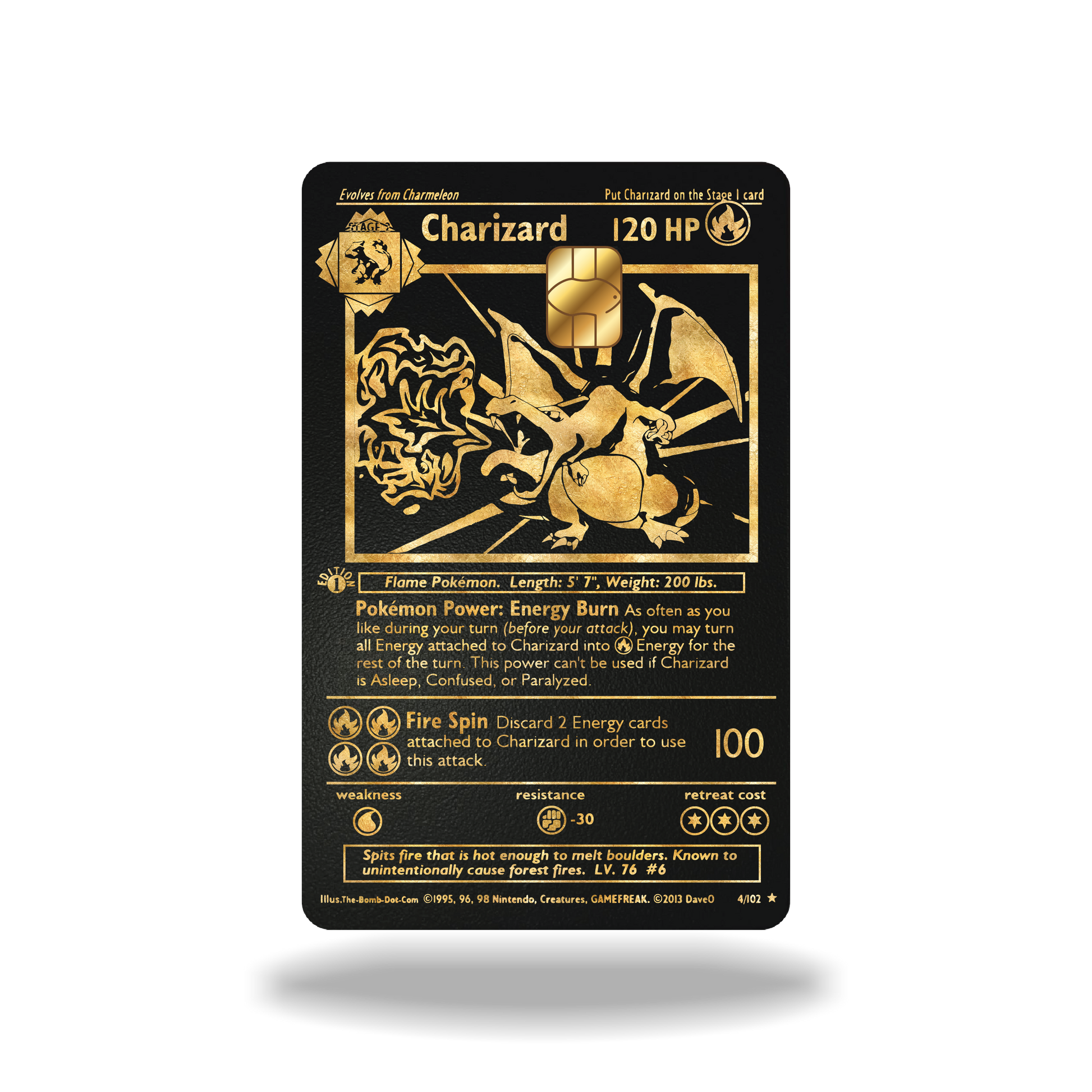 Metal Card Charizard Gold Link co Metal Card Charizard Gold Link co