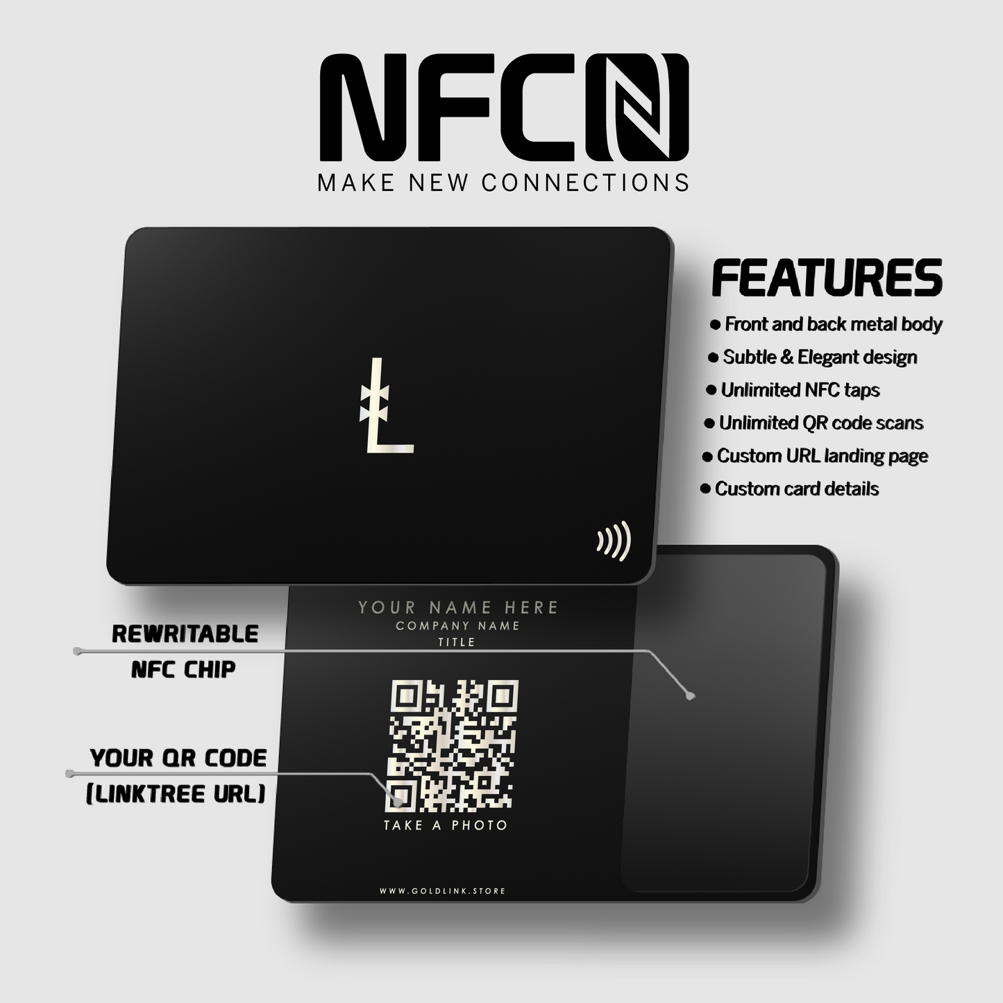 Metal NFC Card Custom Letters V2